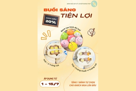 Buổi Sáng Tiện Lợi – Bánh Bao Sáu Sỹ Khuyến Mãi Tháng 7